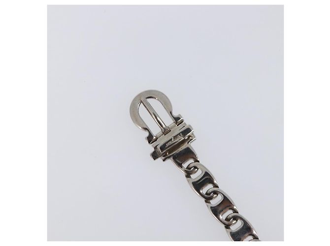 Bracciale Salvatore Ferragamo Metallo Argento Auth BA15472A - vista 4