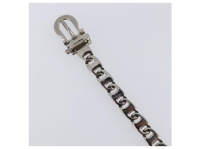 Bracciale Salvatore Ferragamo Metallo Argento Auth BA15472A - vista 5