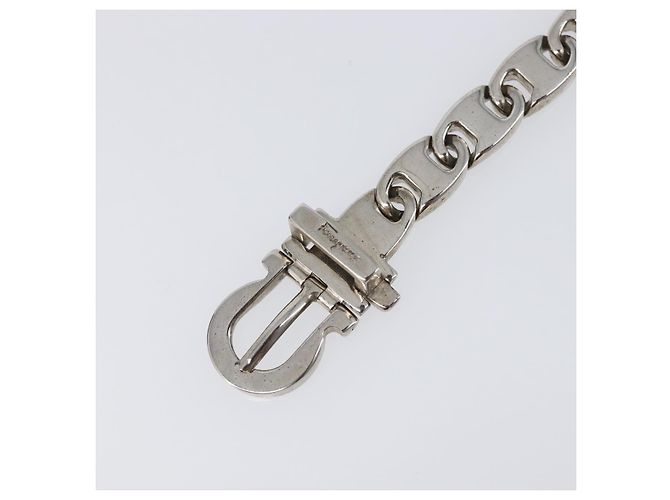 Bracciale Salvatore Ferragamo Metallo Argento Auth BA15472A - vista 9