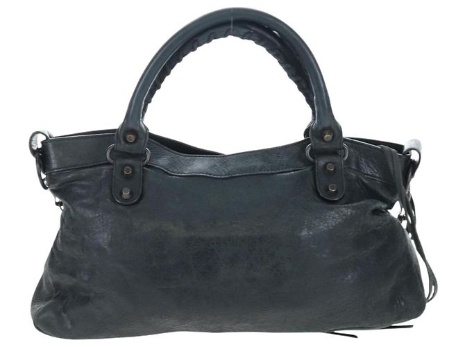 Borsa BALENCIAGA The First in pelle 2way Nera 103208 Auth yk20881M Nero - vista 2