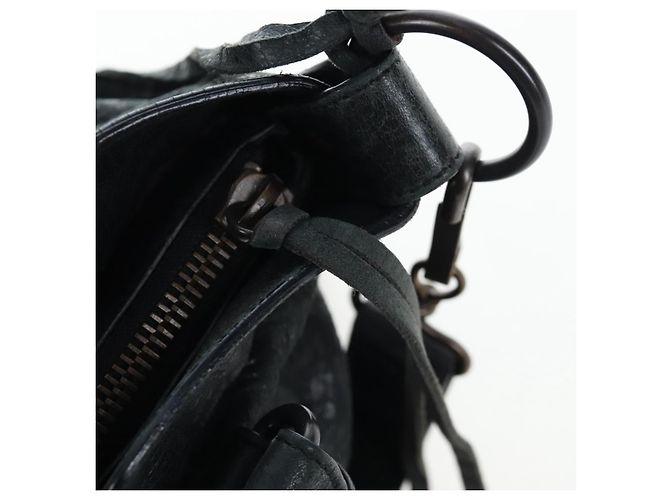 Borsa BALENCIAGA The First in pelle 2way Nera 103208 Auth yk20881M Nero - vista 22