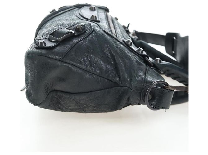 Borsa BALENCIAGA The First in pelle 2way Nera 103208 Auth yk20881M Nero - vista 4