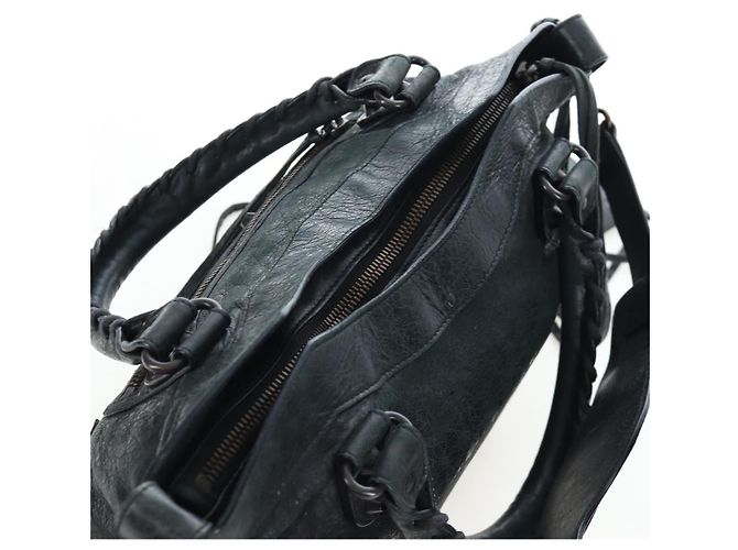 Borsa BALENCIAGA The First in pelle 2way Nera 103208 Auth yk20881M Nero - vista 6