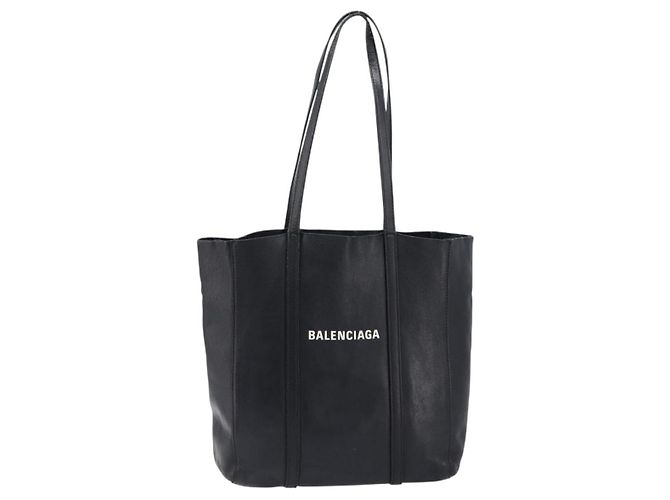Borsa Tote BALENCIAGA Every Day in pelle nera e argento 551810 Auth hk4005 Nero - vista 13