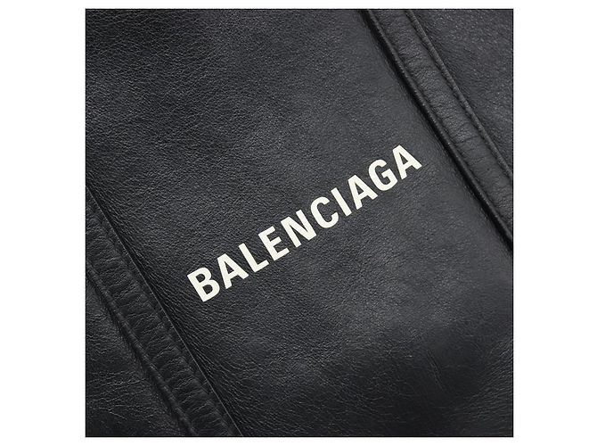 Borsa Tote BALENCIAGA Every Day in pelle nera e argento 551810 Auth hk4005 Nero - vista 17