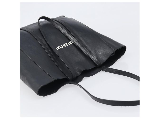 Borsa Tote BALENCIAGA Every Day in pelle nera e argento 551810 Auth hk4005 Nero - vista 6