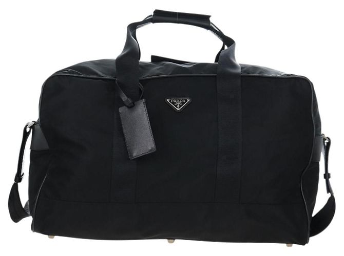 Borsa Boston PRADA Nylon 2way Nero Argento Auth 197909V - vista 13