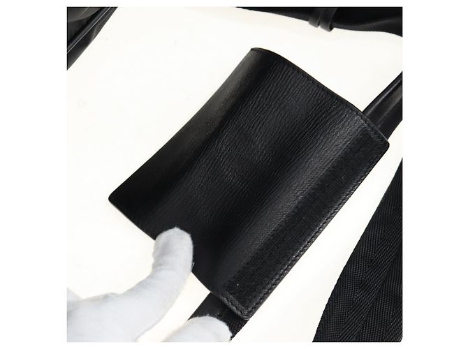Borsa Boston PRADA Nylon 2way Nero Argento Auth 197909V - vista 15