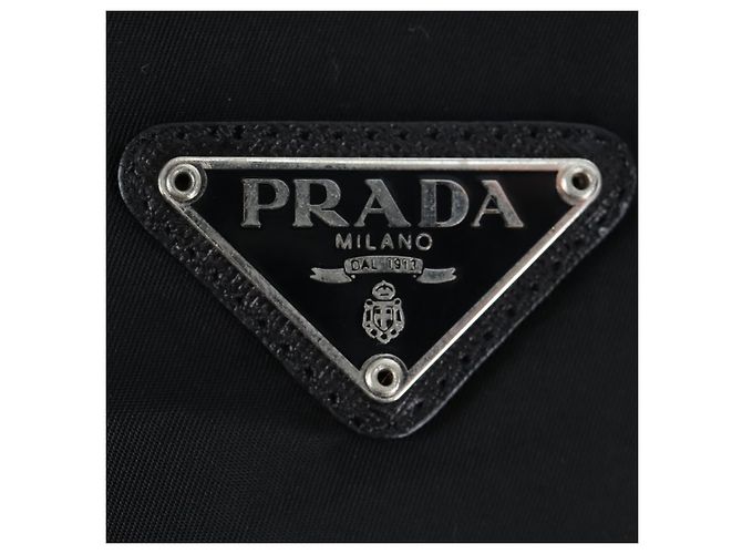 Borsa Boston PRADA Nylon 2way Nero Argento Auth 197909V - vista 25