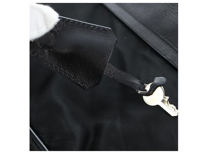Borsa Boston PRADA Nylon 2way Nero Argento Auth 197909V - vista 28