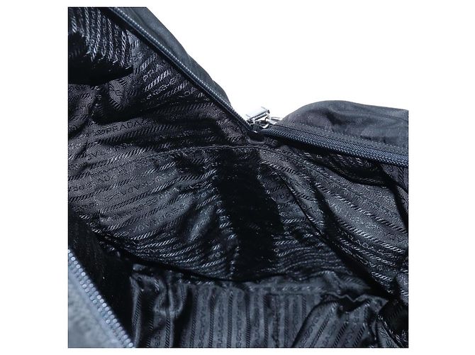 Borsa Boston PRADA Nylon 2way Nero Argento Auth 197909V - vista 32
