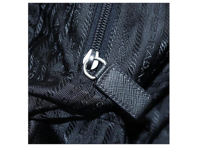 Borsa Boston PRADA Nylon 2way Nero Argento Auth 197909V - vista 34