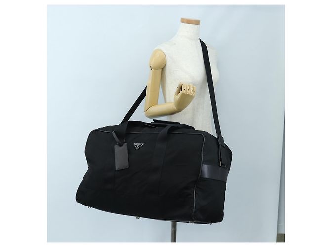 Borsa Boston PRADA Nylon 2way Nero Argento Auth 197909V - vista 36