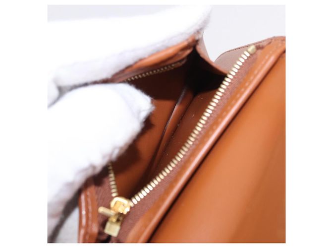 Céline Portafoglio CELINE Triomphe PVC Gold Dark Brown Auth 200004M D'oro Marrone scuro - vista 10