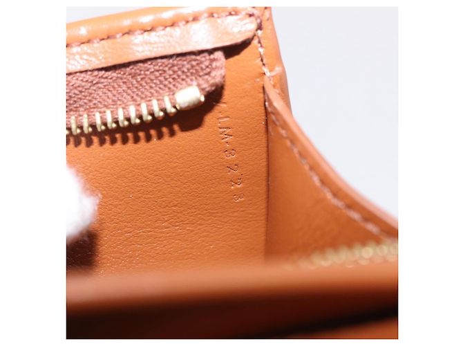 Céline Portafoglio CELINE Triomphe PVC Gold Dark Brown Auth 200004M D'oro Marrone scuro - vista 11