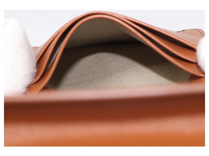 Céline Portafoglio CELINE Triomphe PVC Gold Dark Brown Auth 200004M D'oro Marrone scuro - vista 21