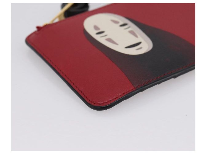 LOEWE x Studio Ghibli Spirited Away No-Face Card Case Leather Red Auth 167558M Roja - vista 14