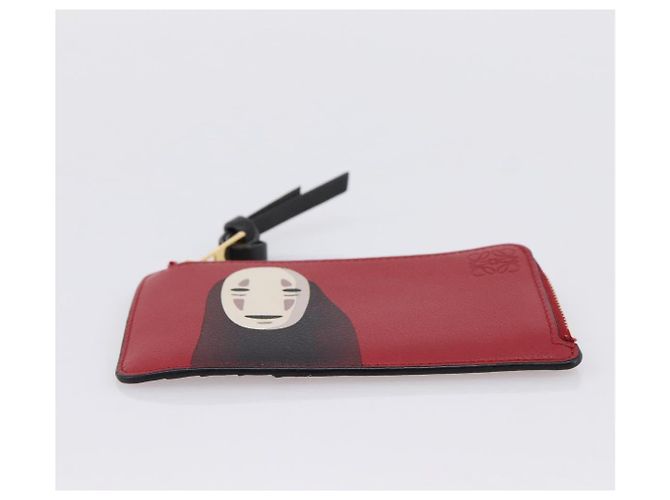 LOEWE x Studio Ghibli Spirited Away No-Face Card Case Leather Red Auth 167558M Roja - vista 6