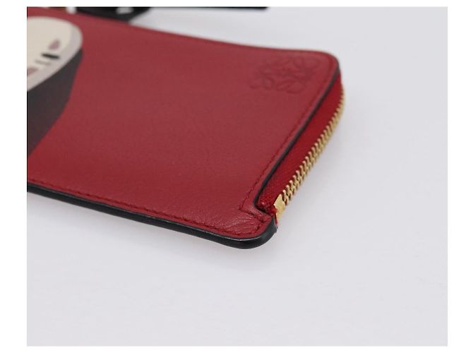LOEWE x Studio Ghibli Spirited Away No-Face Card Case Leather Red Auth 167558M Roja - vista 7
