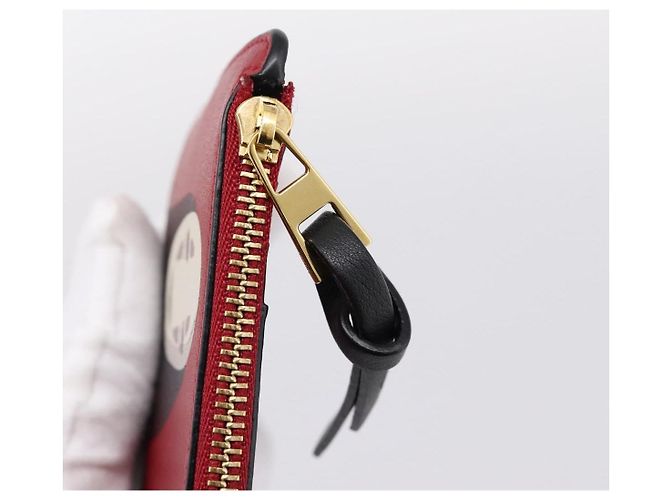 LOEWE x Studio Ghibli Spirited Away No-Face Card Case Leather Red Auth 167558M Roja - vista 8