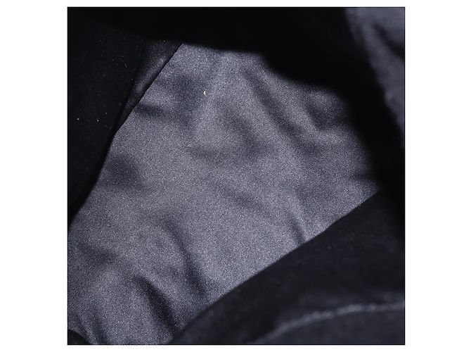 Borsa a spalla FENDI Mamma Baguette in lana nera argento Auth 201915V Nero - vista 10
