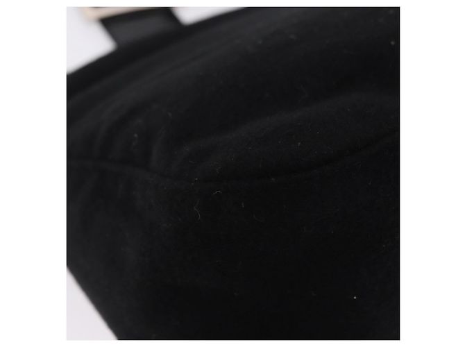 Borsa a spalla FENDI Mamma Baguette in lana nera argento Auth 201915V Nero - vista 17