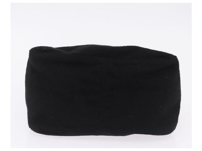 Borsa a spalla FENDI Mamma Baguette in lana nera argento Auth 201915V Nero - vista 5