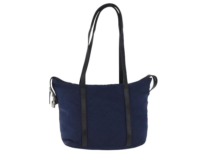 PRADA Tote Bag Nylon Navy Silver Auth bs34796 Silber Marineblau - Ansicht 13