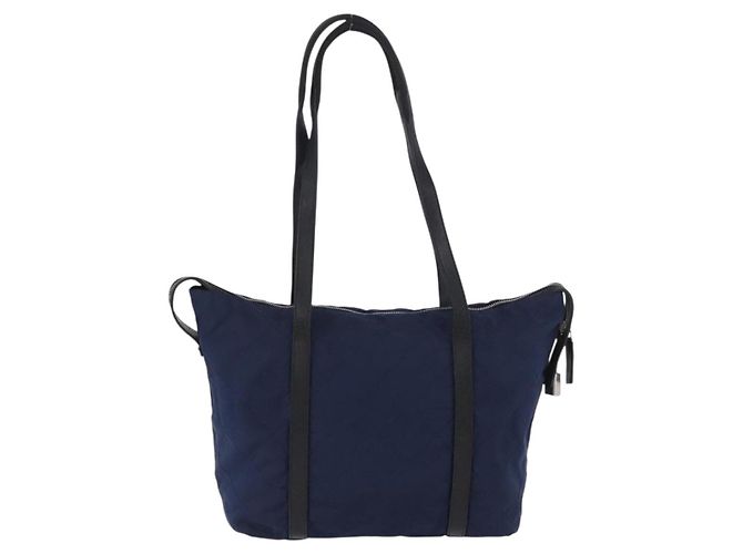 PRADA Tote Bag Nylon Navy Silver Auth bs34796 Silber Marineblau - Ansicht 2