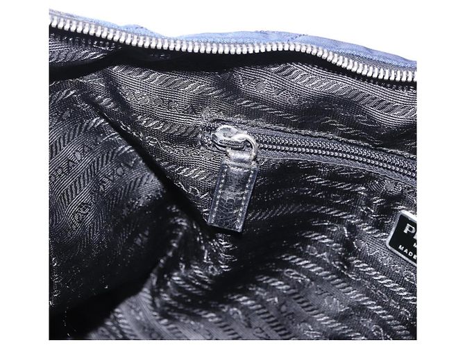 PRADA Tote Bag Nylon Navy Silver Auth bs34796 Silber Marineblau - Ansicht 21