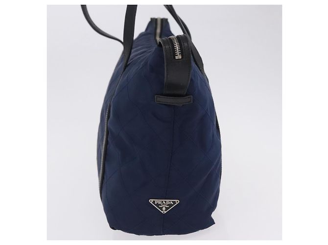 PRADA Tote Bag Nylon Navy Silver Auth bs34796 Silber Marineblau - Ansicht 3