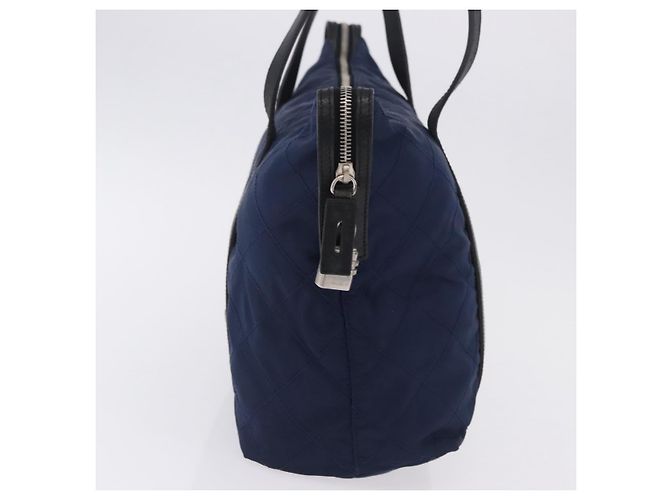 PRADA Tote Bag Nylon Navy Silver Auth bs34796 Silber Marineblau - Ansicht 4