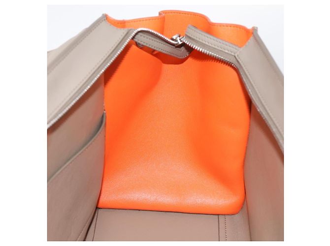 Céline Borsa a mano CELINE Trapeze in pelle 2way Arancione Argento Auth 202307V - vista 22