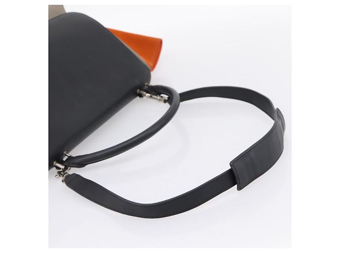 Céline Borsa a mano CELINE Trapeze in pelle 2way Arancione Argento Auth 202307V - vista 8