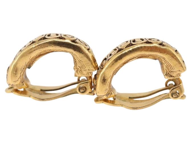 Orecchini CHANEL Metallo Tono Oro CC Auth 197925 - vista 11