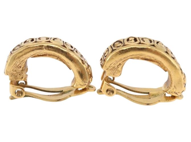 Orecchini CHANEL Metallo Tono Oro CC Auth 197925 - vista 12