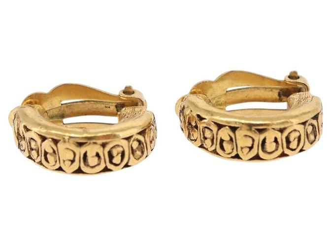 Orecchini CHANEL Metallo Tono Oro CC Auth 197925 - vista 2