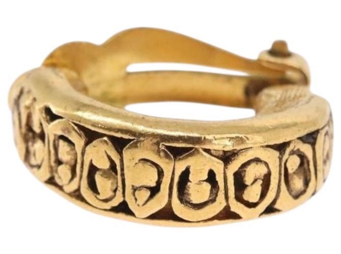 Orecchini CHANEL Metallo Tono Oro CC Auth 197925 - vista 7