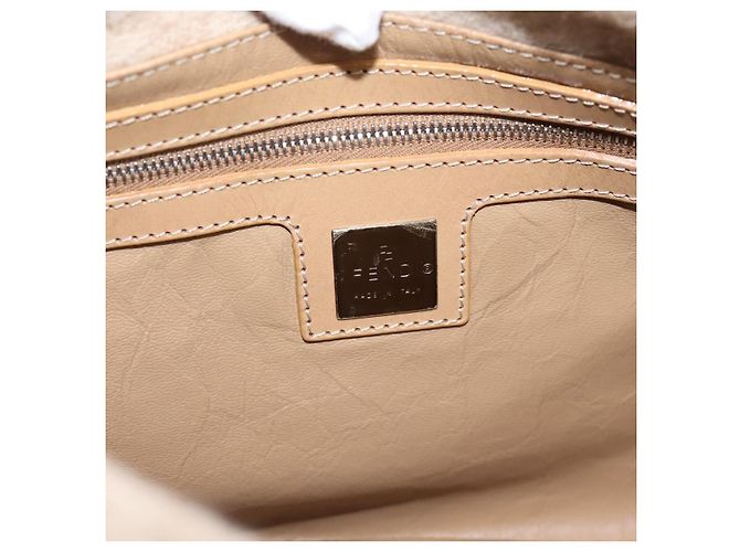 Borsa a tracolla FENDI Mamma Baguette in lana beige argento Auth 200802V - vista 19