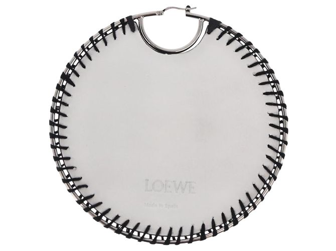 LOEWE Pierce Leather White Silver Auth 202312M Plata Blanco - vista 11