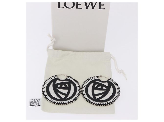 LOEWE Pierce Leather White Silver Auth 202312M Plata Blanco - vista 18