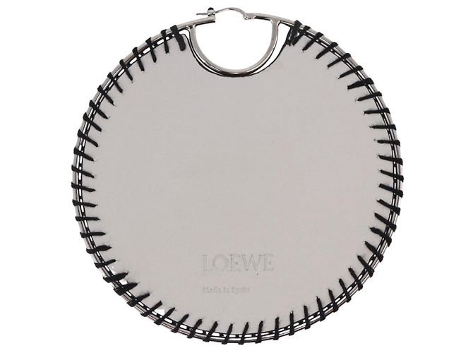 LOEWE Pierce Leather White Silver Auth 202312M Plata Blanco - vista 3