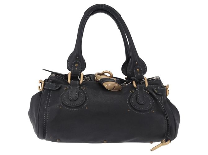 Chloé Borsa Chloe Paddington in pelle nera oro argento autentica ki6773M Nero D'oro - vista 13
