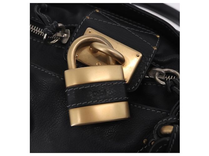 Chloé Borsa Chloe Paddington in pelle nera oro argento autentica ki6773M Nero D'oro - vista 17