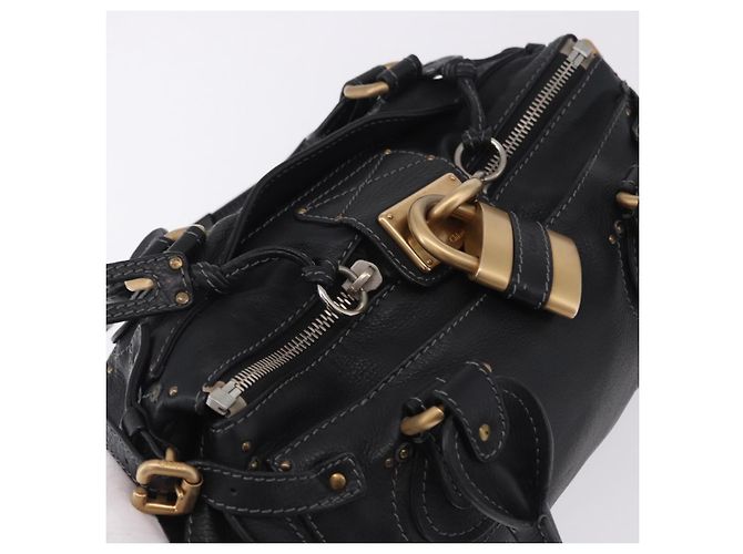Chloé Borsa Chloe Paddington in pelle nera oro argento autentica ki6773M Nero D'oro - vista 6