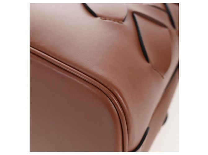 Borsa a tracolla PRADA Vitello Intrecciato in pelle marrone argento autentica 198942M - vista 15
