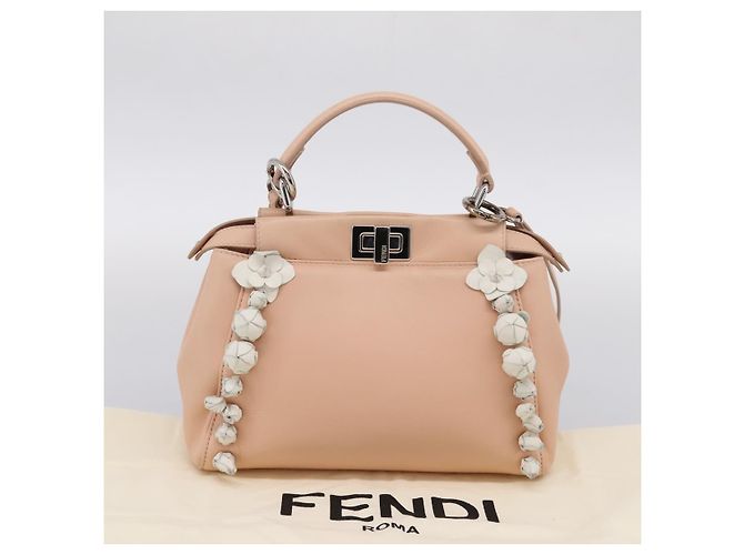 FENDI Mini Peek A Boo Handtasche aus Leder 2way Rosa Silber Auth ka6033V Pink - Ansicht 12
