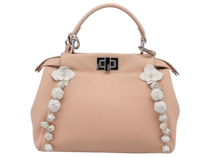 FENDI Mini Peek A Boo Handtasche aus Leder 2way Rosa Silber Auth ka6033V Pink - Ansicht 13