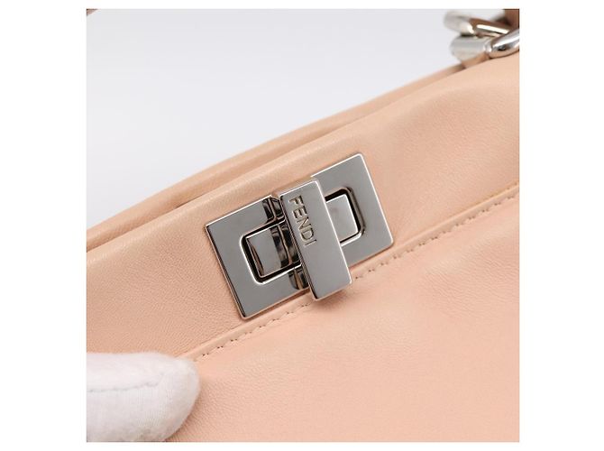 FENDI Mini Peek A Boo Handtasche aus Leder 2way Rosa Silber Auth ka6033V Pink - Ansicht 19