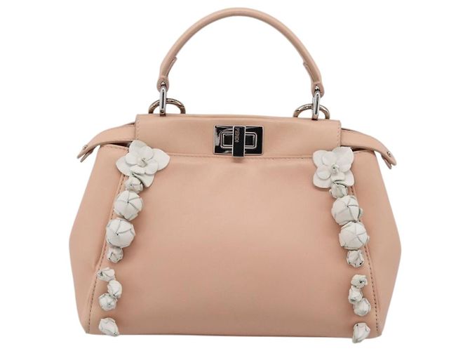 FENDI Mini Peek A Boo Handtasche aus Leder 2way Rosa Silber Auth ka6033V Pink - Ansicht 2